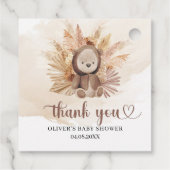 Aquarellteddy Bär tropische getrocknete Palme Dusc Geschenkanhänger (Rückseite)