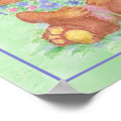 Aquarellteddybär Armful of Blume Fun Zitat Poster (Ecke)
