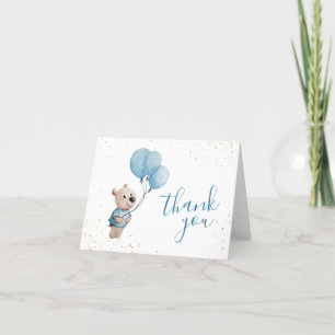 Aquarellteddybär mit Balloons Dankeskarte