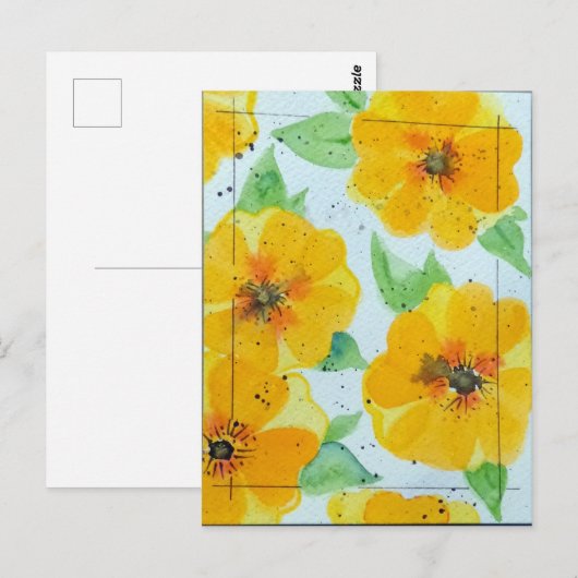 Aquarellteller Postkarte (Vorne/Hinten)