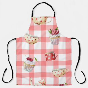 Aquarelltepots: Cupcakes Nahtloses Muster Schürze