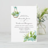 Aquarellterrarium Sukkulturen Probe Abendessen Einladung (Stehend Vorderseite)