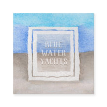 Aquarelltext über Blue & Tan Sea Beach Thema