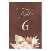 Aquarelltextur Brunt Orangefarbene Tischnummer Kar (Rückseite)