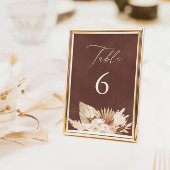 Aquarelltextur Brunt Orangefarbene Tischnummer Kar