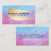 Aquarelltextur | Gold gebürstet Visitenkarte (Vorne/Hinten)