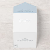 Aquarelltextur Moody Rose Gold Navy Hochzeit All In One Einladung (Außenbereich)