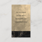 Aquarelltextur | Schwarze Tinte | Schere Visitenkarte (Rückseite)