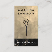 Aquarelltextur | Schwarze Tinte | Schere Visitenkarte (Vorderseite)