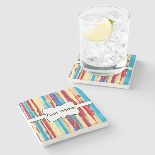 Aquarelltextur Steinuntersetzer (Seitenansicht)