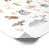 Aquarelltier abc Kinder Alphabet. Kinderzimmer Poster (Ecke)