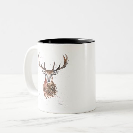 Aquarelltier Zweifarbige Tasse (Vorderseite Links)