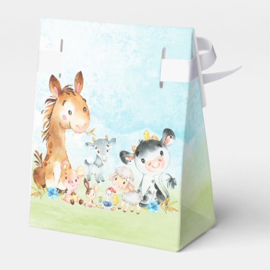 Aquarelltiere Boy Baby Showerm Geschenkschachtel (Rückseite)