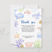 Aquarelltiere - Danke, Baby Dusche Dankeskarte (Vorderseite)