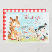 Aquarelltiere Dankeskarte (Vorne/Hinten)