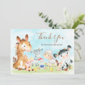 Aquarelltiere Dankeskarte (Stehend Vorderseite)