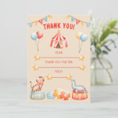 Aquarelltiere Geburtstag Danke Karte (Stehend Vorderseite)