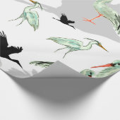 Aquarelltiere - Heron, Vögel, Blau, Egret Geschenkpapier (Ecke)