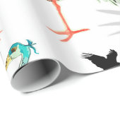 Aquarelltiere - Heron, Vögel, Blau, Egret Geschenkpapier (Rolleneckpunkt)