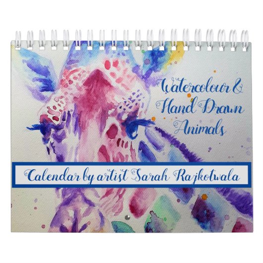Aquarelltiere Kalender Handgemalte Kunst (Titelbild)