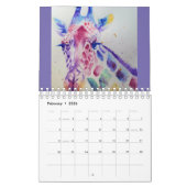 Aquarelltiere Kalender Handgemalte Kunst (Feb 2026)