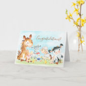 Aquarelltiere Karte (Gelbe Blume)