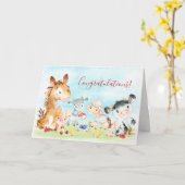 Aquarelltiere Karte (Gelbe Blume)