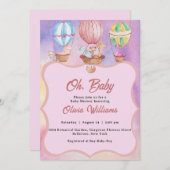 Aquarelltiere Kinderdusche Einladung (Vorne/Hinten)