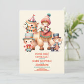 Aquarelltiere Kinderdusche Einladung (Stehend Vorderseite)