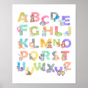 Aquarelltiere Poster