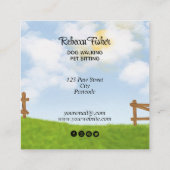 Aquarelltiere Sitzen, Hundwandern, Grooming Quadratische Visitenkarte (Rückseite)