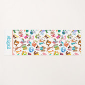 Aquarelltiere Tiere Adorable Kinder Yogamatte (Vorderseite (Horizontal))