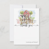 Aquarelltiere zum Geburtstag | Babydusche Dankeskarte (Vorderseite)