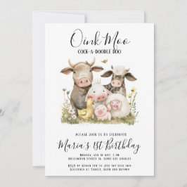 Aquarelltiere zum Geburtstag Einladung