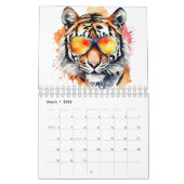 Aquarelltiger Kalender (Mär 2026)