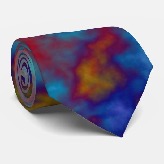 Aquarelltiye abstrakter Druck in Regenbogenfarben Krawatte (Gerollt)