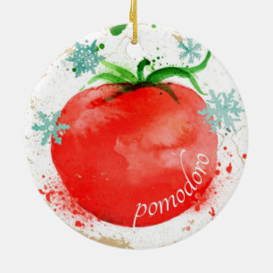 Aquarelltomate Italienisches Essen Weihnachtsschmu Keramik Ornament