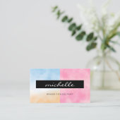 Aquarelltöne | Einfache Farbe Visitenkarte (Stehend Vorderseite)