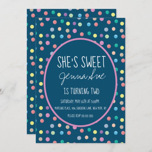 Aquarelltöne Geburtstagsparty Rosa Einladung (Vorne/Hinten)