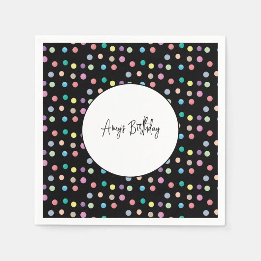 Aquarelltöne Handgemalte Farbe zum Geburtstag Serviette (Vorderseite)