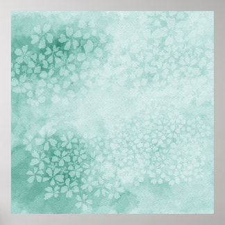 Aquarelltöne in Smaragdgrün | 1x1 Verhältnis Poster