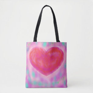 Aquarelltöne mit Herzdesign Tasche