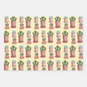 Aquarelltöne Pflanze Sukkulturen und Kakteen-Gesch Geschenkpapier Set (Vorderseite 2)
