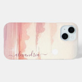 Aquarelltöne Rosa Himmel mit Namen Case-Mate iPhone Hülle (Rückseite (Horizontal))