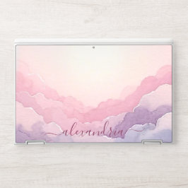 Aquarelltöne Rosa Himmel mit Namen HP Laptop-Aufkleber