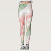 Aquarelltöne, rot-grün, dreifarbig Leggings (Vorderseite)