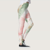 Aquarelltöne, rot-grün, dreifarbig Leggings (Rechts)