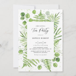 Aquarelltöne und Eukalyptus Frame Tee Party Einladung