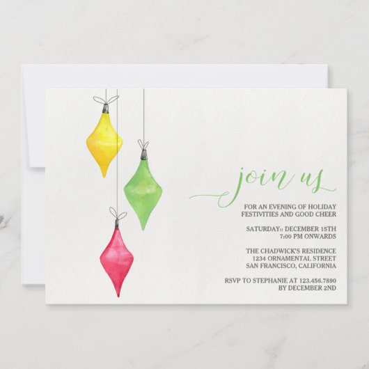 Aquarelltöne Weihnachten Party Einladungen (Vorderseite)