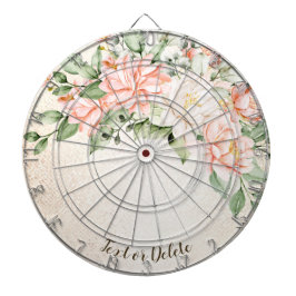 Aquarelltöne Weiße Blume Elegant Dartscheibe